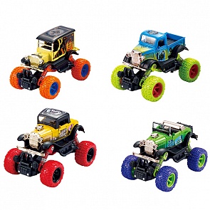 Ретромодель с большими колёсами, инерционная металлическая, 13 см., несколько цветов (Wincars, YK-2202)